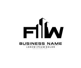 F W FW Initial building logo concept