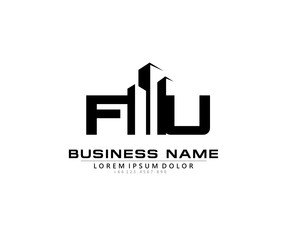 F U FU Initial building logo concept