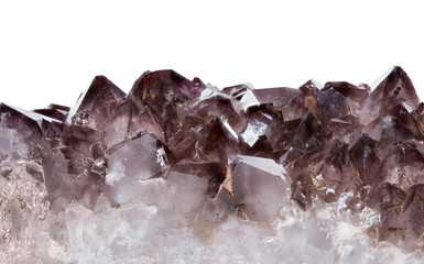 isolated dark brown Smoky quartz crystals
