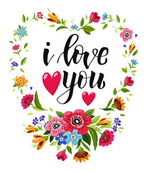 Happy Valentines Day card with calligraphy