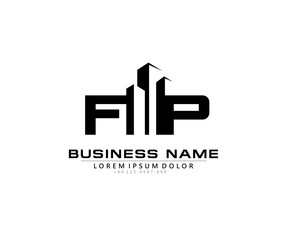F P FP Initial building logo concept