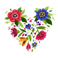 Heart from flowers. Symbol of love