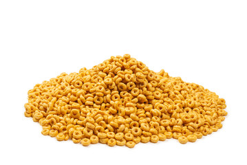 Corn-flakes background and texture. Top view.