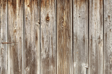 Old wooden shed boards with peeling paint. vertical direction of the boards. texture with blue tones