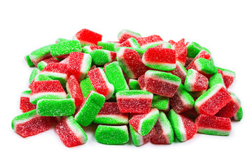 Watermelon jelly sweets. Tasty chewing candies.