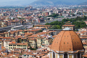 Fototapeta premium Mediterrenian town view from height
