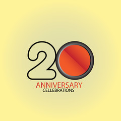 20 Year Anniversary Vector Template Design Illustration