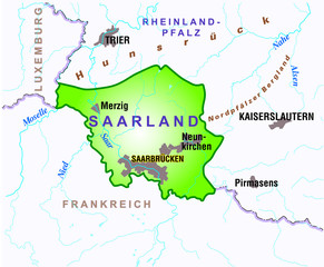 Map of Saarland - Travels Through Germany