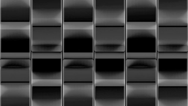 Loopable dark black moving cube box motion footage background.