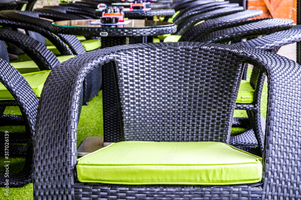 Canvas Prints table and chairs at a cafe