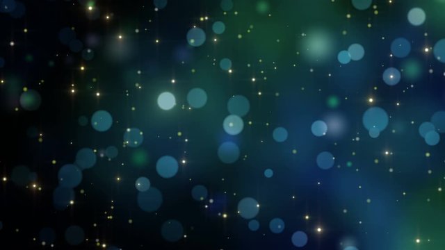 green abstract smooth circles motion background stars