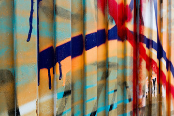 Details of graffitis painted on wall you can use as background for your design