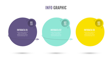Vector Infographics circle design template with number options and 3 steps, processes.