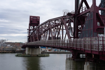 Roosevelt Island Bridge over the East River connecting to Astoria Queens in New York City