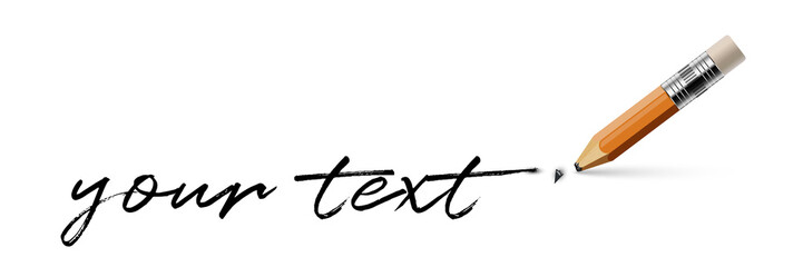 Advertising banner with writing pencil on paper