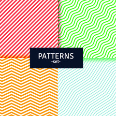 Collection of geometric minimal lines pattern set.