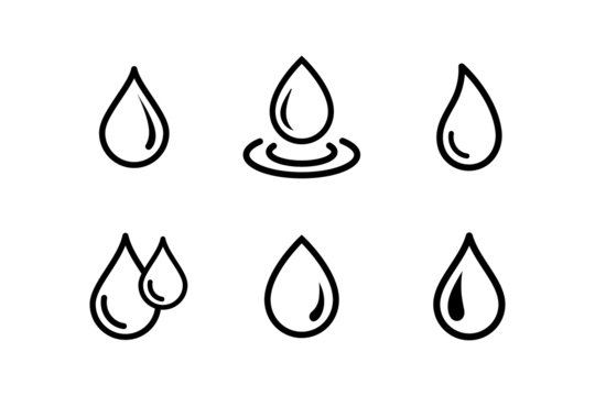 Drops icon set Water, Splash Water Drop Icons Rain Vector Logo Template Vector illustration.