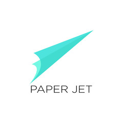 Cute Paper Jet Design Logo.