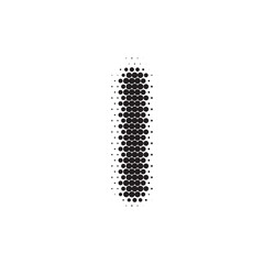 Letter I black halftone pattern font