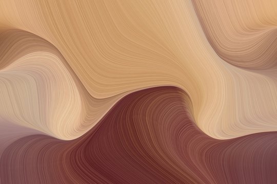 artistic wave lines with modern curvy waves background illustration with tan, old mauve and pastel brown color