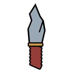 primitive weapon dagger line icon