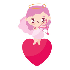 Isolated girl cupid cartoon vector design