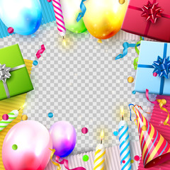Birthday or party transparent template