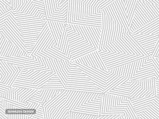 Geometrische gestreepte naadloze patroon. Licht creatief ontwerp - driehoek eindeloze grijze en witte textuur