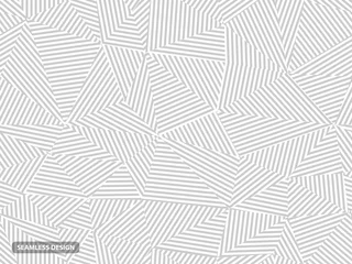 Behang Geometrische gestreepte naadloze patroon. Licht creatief ontwerp - driehoek eindeloze grijze en witte textuur © ExpressVectors