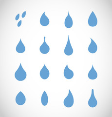 Water drops icon set vector collection