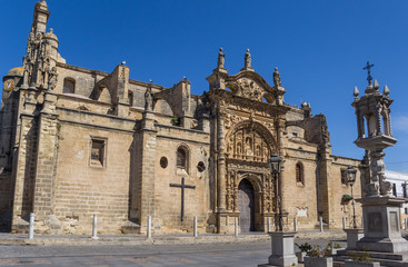 Fototapeta na wymiar Priory church on the central square of El Puerto de Santa Maria, Spain