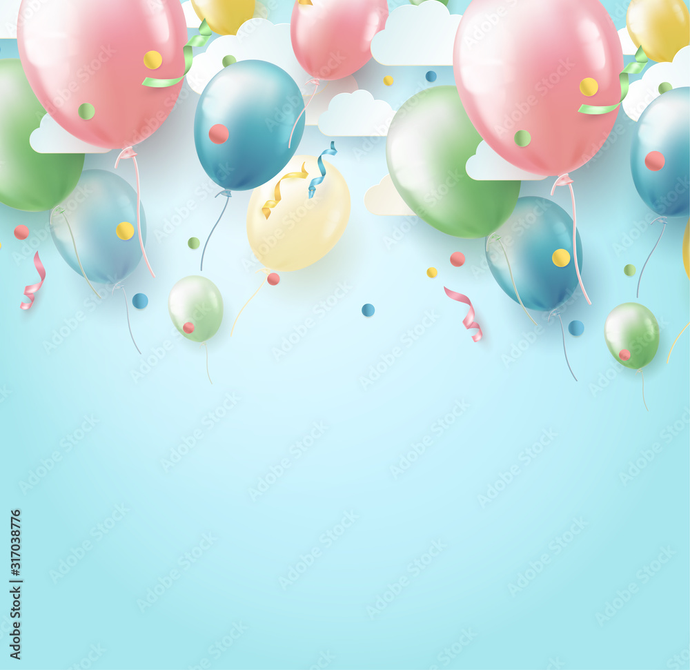 Wall mural Cute birthday greeting card