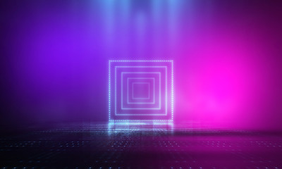 Ultraviolet abstract light. Light element, light line. Violet and pink gradient. Modern background, neon light. Empty stage, spotlights, neon. Abstract futuristic neon background.