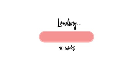 Progress Loading bar animation for pregnancy timeline. Baby borns in week video. Web design 