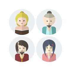 Cute avatars set, simple cute face collection