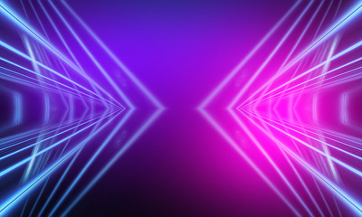 Ultraviolet abstract light. Light element, light line. Violet and pink gradient. Modern background, neon light. Empty stage, spotlights, neon. Abstract futuristic neon background.