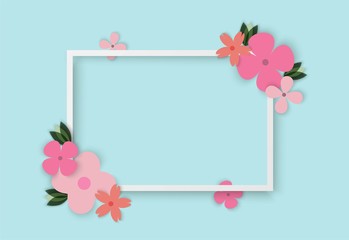 Colorful flowers with square frame