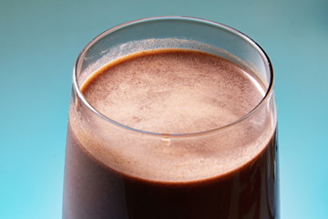 The homemade chocolate coffee has a strong flavor