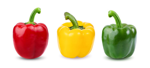 set of pepper full depth of field on white