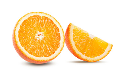 Orange fruit slice isolate on white