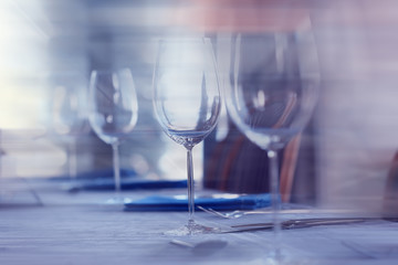 wine restaurant serving romance / beautiful concept alcohol glass, holiday dinner in a cafe