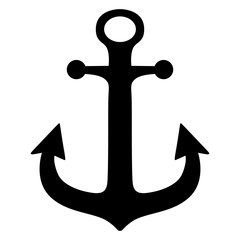 Anchor / Black and white vector silhouette