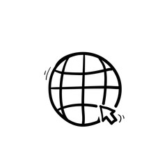 hand drawn Internet. go to website symbol vector icon illustration doodle