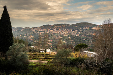 Obraz premium Wide view capture of Deir El Qamar village and old architecture in mount Lebanon Middle east