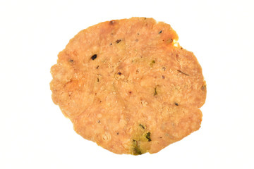 Indian snacks mathi isolated on white background