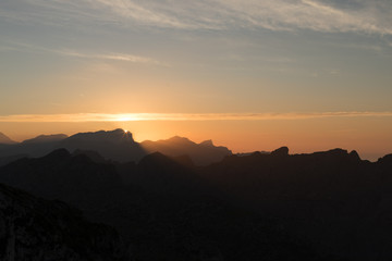 Atardecer en Mallorca, cabo Formentor, España