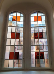 Antike Fenster im Rathaus von Dessau-Roßlau, Sachsen Anhalt, Deutschland, Januar 2020