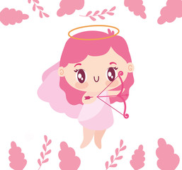 Isolated girl cupid cartoon vector design