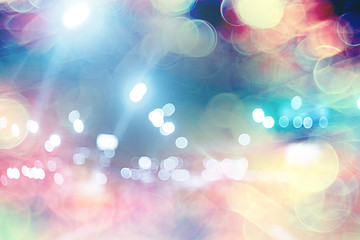 blurred abstract city / bokeh car lights background in night city, traffic jams, highway, night life