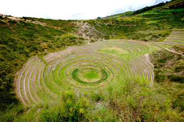 Maras and Moray ruins at daylight